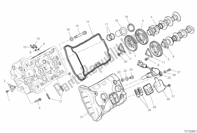 Todas las partes para Cabezal Delantero - Sistema De Sincronización de Ducati Streetfighter V4 1103 2020